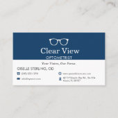 Modern Navy Blue Appointment Reminder Optometrist 予約カード (正面)