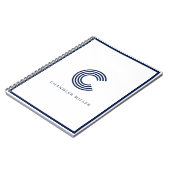 Modern Navy Blue Border Custom Stationery ノートブック (左側)
