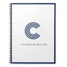Modern Navy Blue Border Custom Stationery