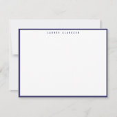 Modern Navy Blue Border Note Card 招待状 (正面)