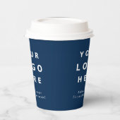 Modern Navy Blue Corporate Company Business Logo 紙コップ (左)