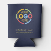 Modern Navy Blue Corporate Company Business Logo 缶クーラー (正面)