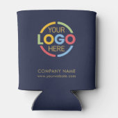Modern Navy Blue Corporate Company Business Logo 缶クーラー (裏面)