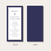 Modern Navy Blue Cross Boy Baptism メニュー