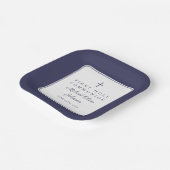 Modern Navy Blue Cross Boy First Communion ペーパープレート (傾斜あり)