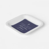 Modern Navy Blue Cross Boy First Communion ペーパープレート (傾斜あり)