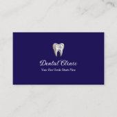 Modern Navy Blue Dental Clinic QR Code Dentist 名刺 (正面)