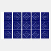 Modern Navy Blue Geometric Return Address  ラベル (シート)