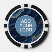 Modern Navy Blue Gold Marble Collection ポーカーチップ (正面)