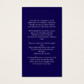 Modern Navy Blue Memorial Prayer Photo Card (裏面)