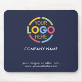 Modern Navy Blue Promotional Company Business Logo マウスパッド (正面)