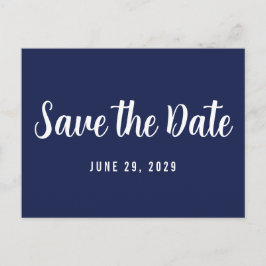 Modern Navy Blue Save The Date Postcard 案内ポストカード