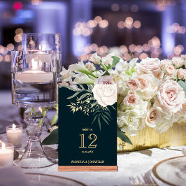 Modern Navy Blue Wedding Table Card Number テーブルナンバー