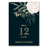 Modern Navy Blue Wedding Table Card Number テーブルナンバー (正面)