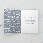 Modern Navy Blue White Typography Father’s Day カード (内部)