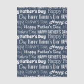 Modern Navy Blue White Typography Father’s Day 薄葉紙 (正面)