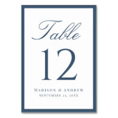 Modern Navy Border Wedding テーブルナンバー (正面)