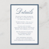 Modern Navy Border Wedding Details エンクロージャーカード (正面)
