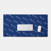 Modern Navy Desk Mat Custom Branding Accessory デスクマット (キーボード&マウス)