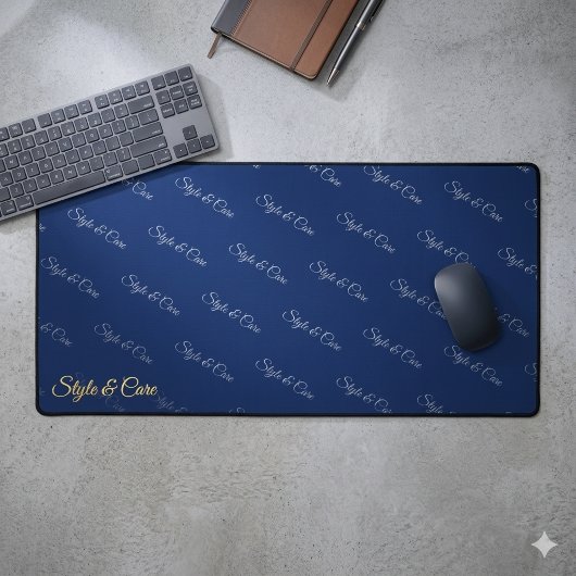 Modern Navy Desk Mat Custom Branding Accessory デスクマット