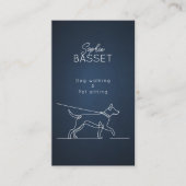 Modern Navy Dog Walking, Pet Sitting Minimalist 名刺 (正面)