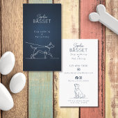 Modern Navy Dog Walking, Pet Sitting Minimalist 名刺