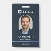 Modern Navy Employee Photo ID バッジ (正面)