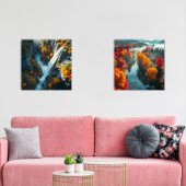 Modern Navy & Gold Abstract Mountain Peak – Luxury (リビング)