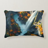 Modern Navy & Gold Abstract Mountain Peak – Luxury アクセントクッション (正面)