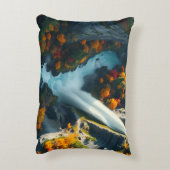 Modern Navy & Gold Abstract Mountain Peak – Luxury アクセントクッション (裏面(縦))