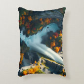 Modern Navy & Gold Abstract Mountain Peak – Luxury アクセントクッション (正面(垂直))