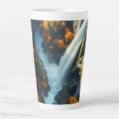 Modern Navy & Gold Abstract Mountain Peak – Luxury カフェラテマグ (正面)