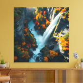 Modern Navy & Gold Abstract Mountain Peak – Luxury キャンバスプリント (インサイチュ (リビング))