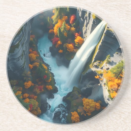 Modern Navy & Gold Abstract Mountain Peak – Luxury コースター (正面)