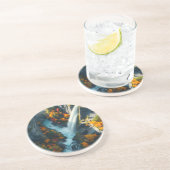 Modern Navy & Gold Abstract Mountain Peak – Luxury コースター (側面)