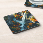 Modern Navy & Gold Abstract Mountain Peak – Luxury コースター (左側)