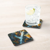 Modern Navy & Gold Abstract Mountain Peak – Luxury コースター (右側)