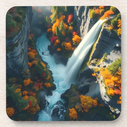 Modern Navy & Gold Abstract Mountain Peak – Luxury コースター (正面)