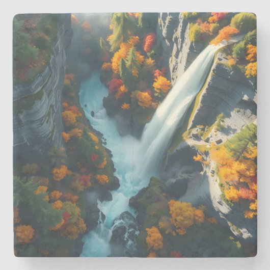 Modern Navy & Gold Abstract Mountain Peak – Luxury ストーンコースター (正面)