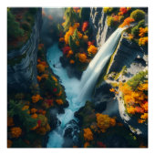 Modern Navy & Gold Abstract Mountain Peak – Luxury ポスター (正面)