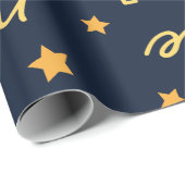Modern Navy & Gold Christmas Script ラッピングペーパー (ロールコーナー)