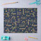 Modern Navy & Gold Christmas Script Decoupage 薄葉紙 (クラフト)