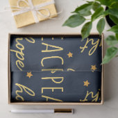 Modern Navy & Gold Christmas Script Decoupage 薄葉紙 (ギフト)