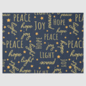 Modern Navy & Gold Christmas Script Decoupage 薄葉紙 (正面)