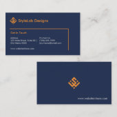 Modern Navy Gold Modern Professional Bold 名刺 (正面/裏面)