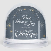 Modern Navy Snowflake Christmas Photo (正面)