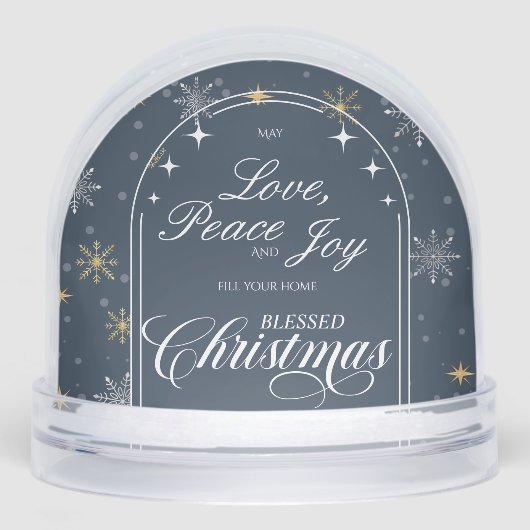 Modern Navy Snowflake Christmas Photo (正面)