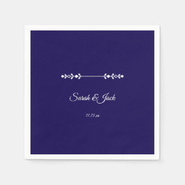  Modern Navy & White Wedding  スタンダードカクテルナプキン