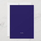 Modern Navy & White Wedding Flat Thank You Card サンキューカード (裏面)