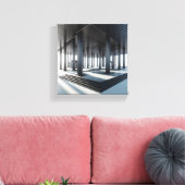 Modern Neo-Classical Architecture Art - 3D Perspec キャンバスプリント (インサイチュ (リビング))